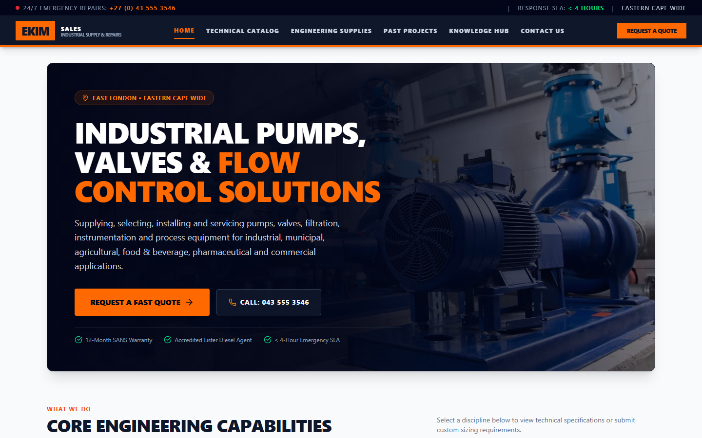 High-Impact Industrial Solutions Hero screenshot